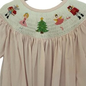 Pleats & Stitches -Nutcracker Detail on Light Pink Embroidered Dress
